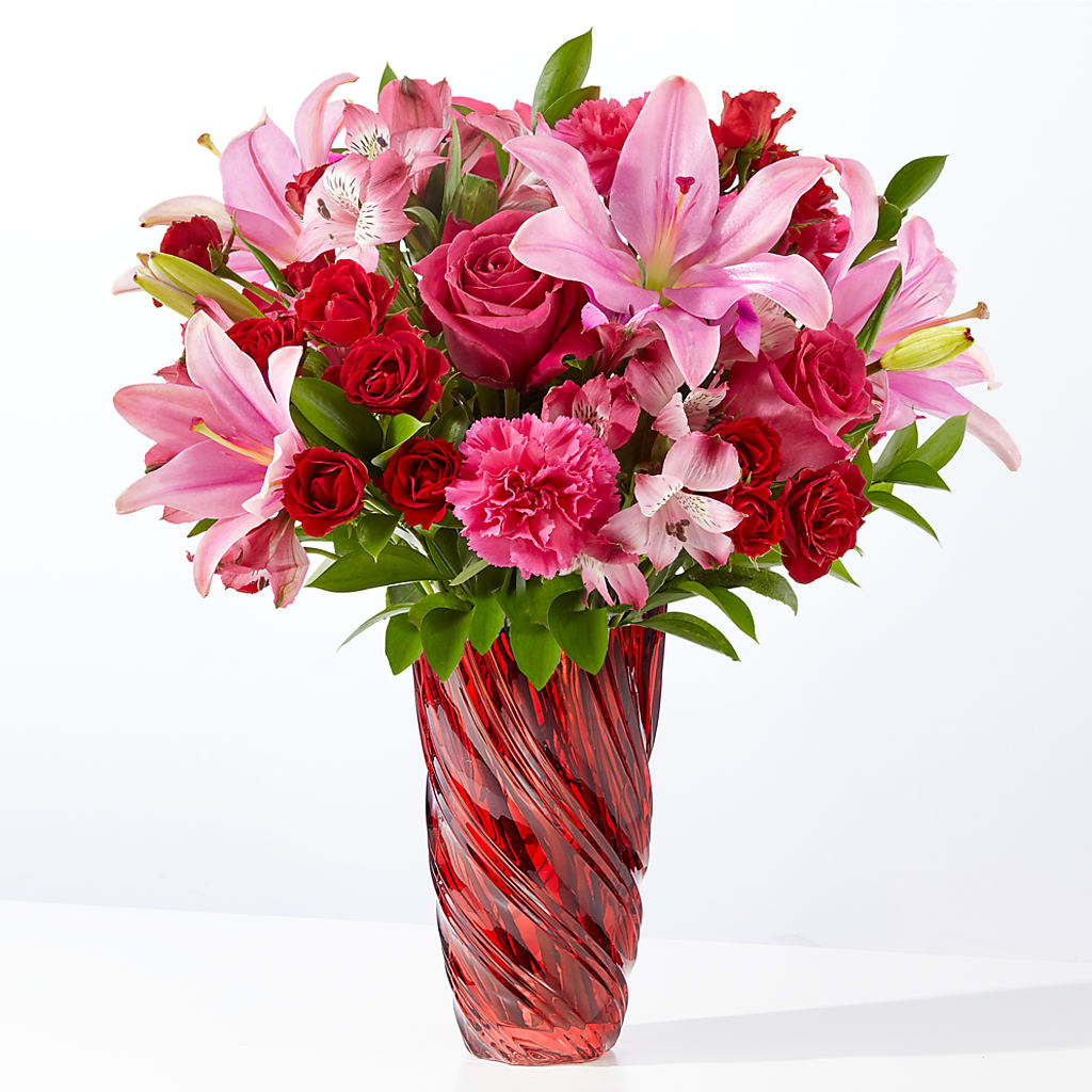In Love Bouquet with Luxe Swirl Vase – Secret Garden Atx, Hutto TX