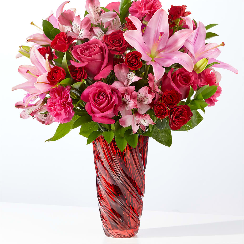 In Love Bouquet with Luxe Swirl Vase – Secret Garden Atx, Hutto TX