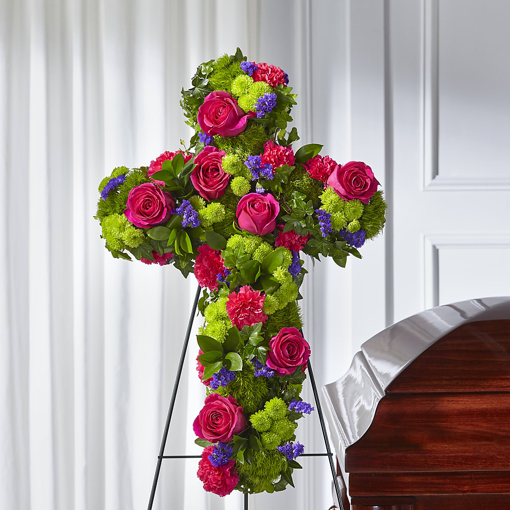 Tribute Rose Floral Cross – Secret Garden Atx, Hutto TX