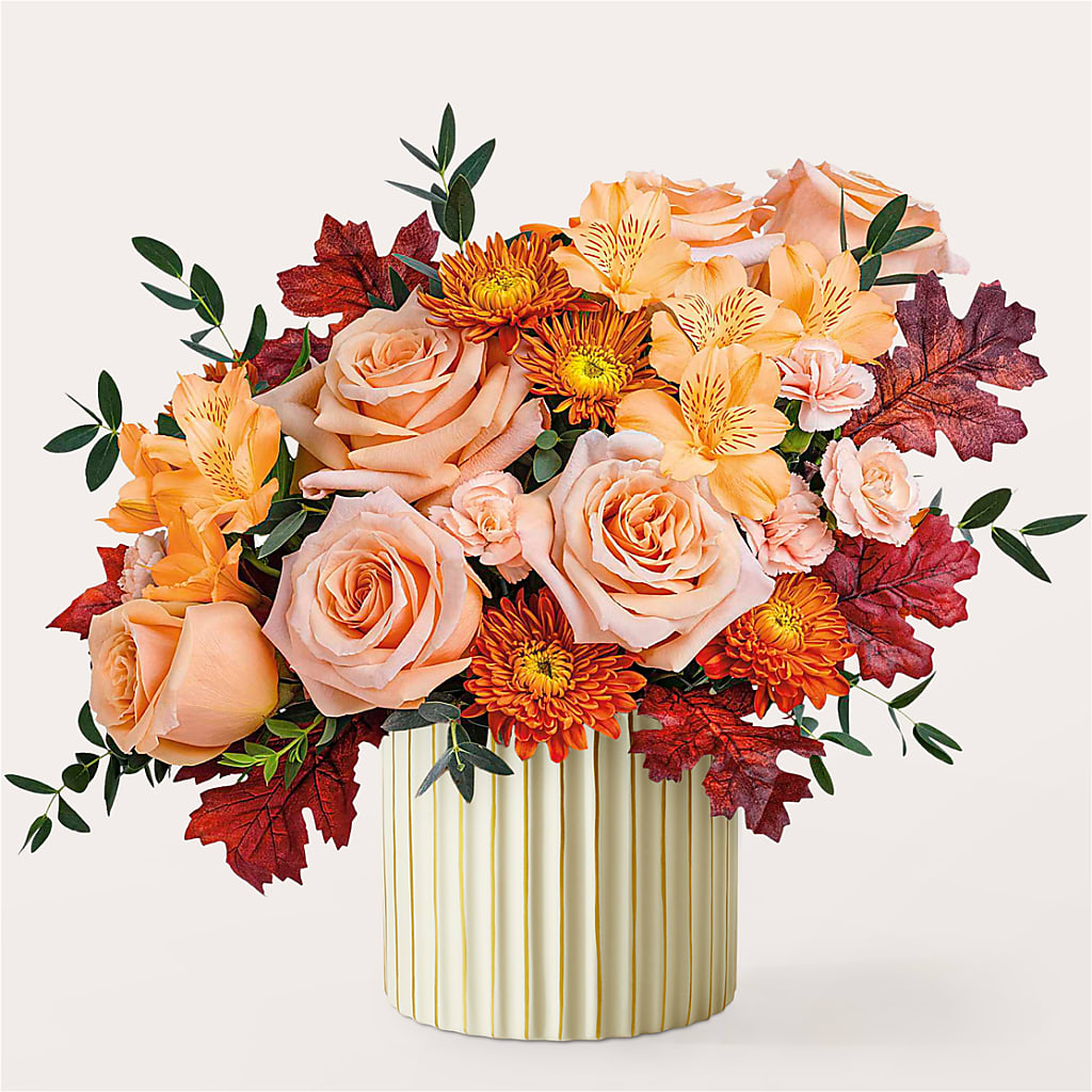 Spiced Latte Bouquet with Ivory Vase – Secret Garden Atx, Hutto TX