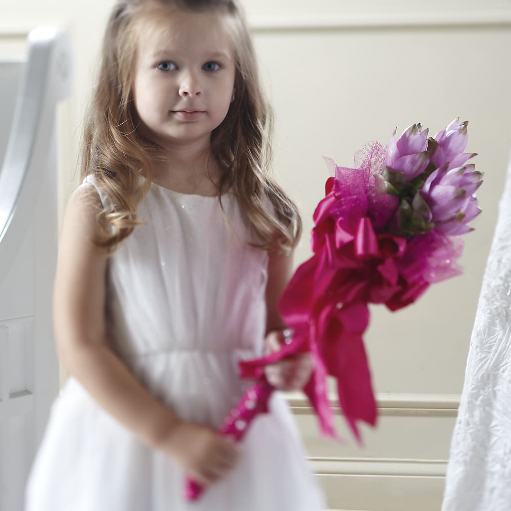 Sparkle Pink Flower Girl Bouquet – Secret Garden Atx, Hutto TX