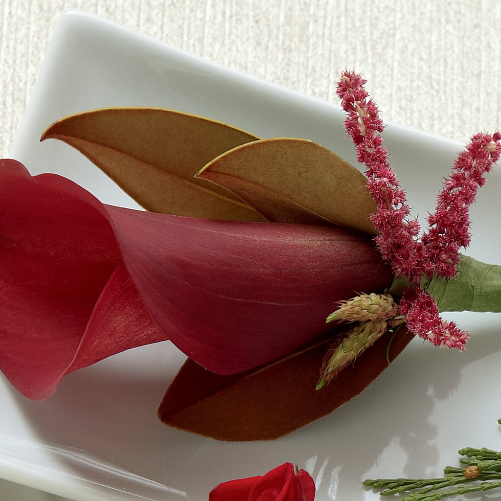 Red Calla Boutonniere – Secret Garden Atx, Hutto TX