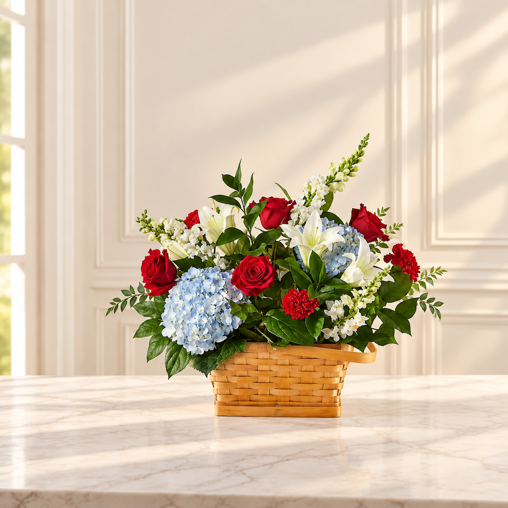 Patriotic Tribute Floral Basket
