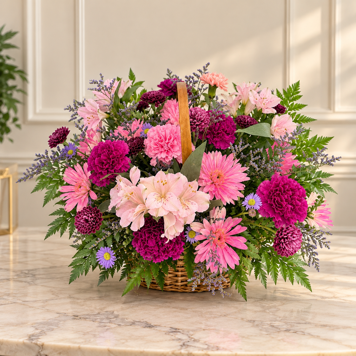 Pink Garden Delight Floral in Basket