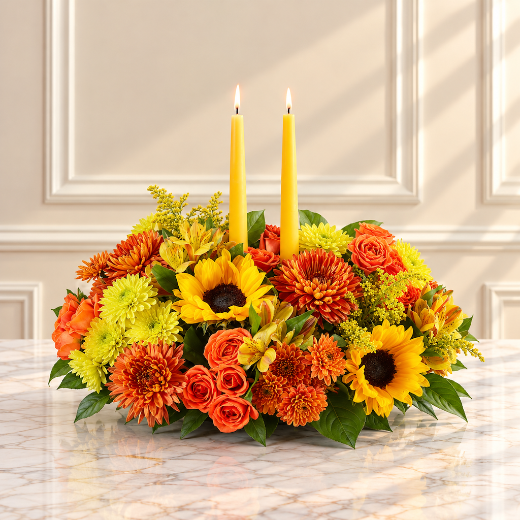 Golden Harvest Candlelight Centerpiece