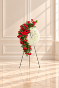 Forever in Bloom – Red & White Standing Wreath
