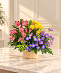 Rainbow Garden Floral Basket