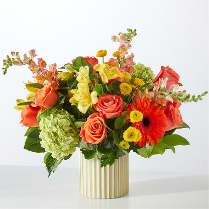 Autumn Sunshine Bouquet with Ivory Vase –  Secret Garden Atx, Hutto TX