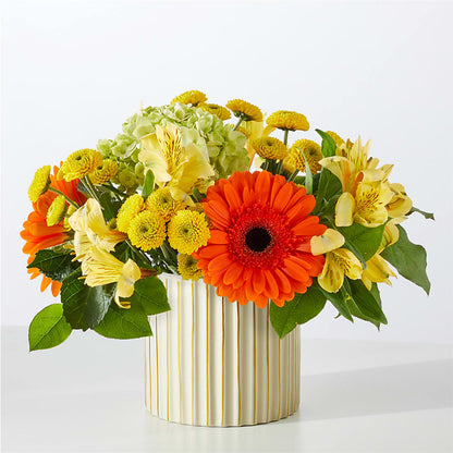 Autumn Sunshine Bouquet with Ivory Vase –  Secret Garden Atx, Hutto TX