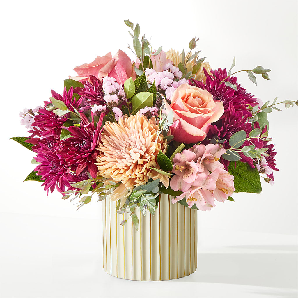 Berry Cobbler Bouquet with Ivory Vase –  Secret Garden Atx, Hutto TX
