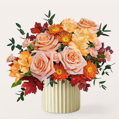 Spiced Latte Bouquet with Ivory Vase –  Secret Garden Atx, Hutto TX