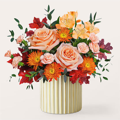 Spiced Latte Bouquet with Ivory Vase –  Secret Garden Atx, Hutto TX