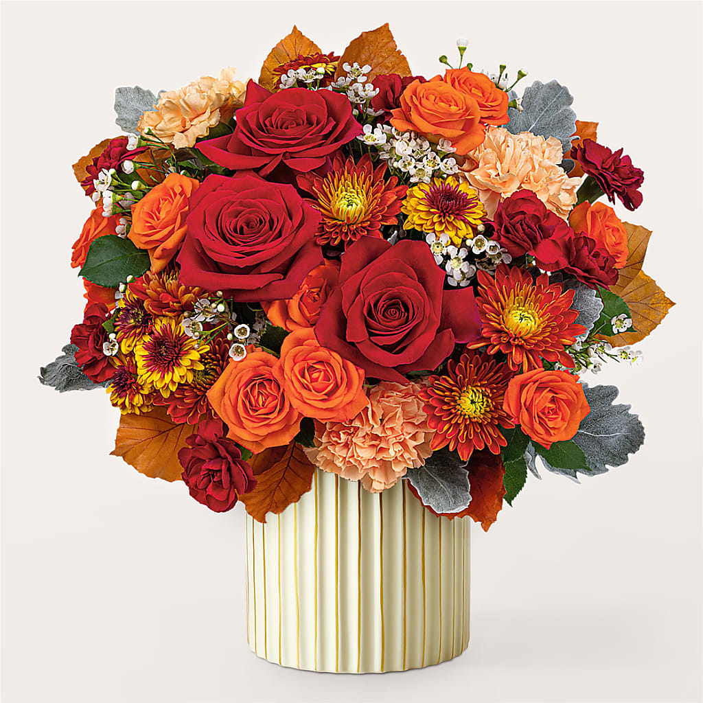 Merlot Bouquet with Ivory Vase –  Secret Garden Atx, Hutto TX