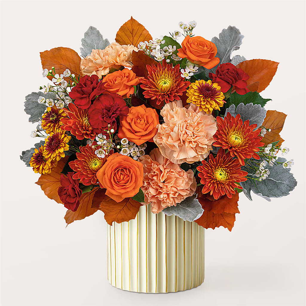 Merlot Bouquet with Ivory Vase –  Secret Garden Atx, Hutto TX