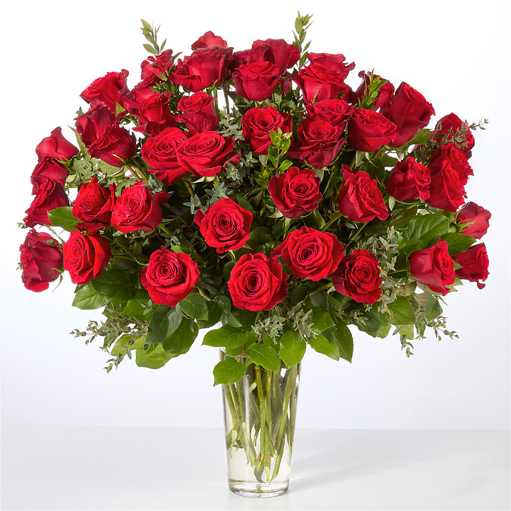 Forever Yours Fifty Stem Red Rose Bouquet –  Secret Garden Atx, Hutto TX