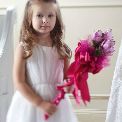 Sparkle Pink Flower Girl Bouquet –  Secret Garden Atx, Hutto TX