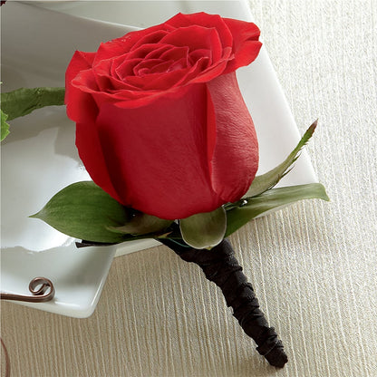 Red Rose Boutonniere –  Secret Garden Atx, Hutto TX